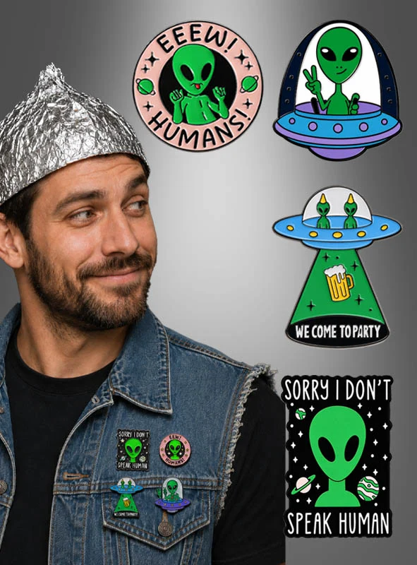Alien Pins Anstecker Weltall