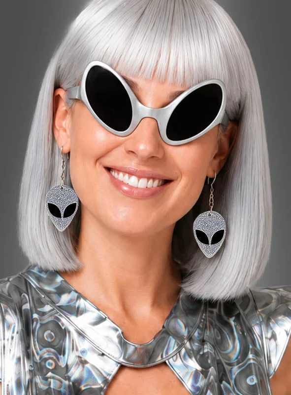 Alien Ohrringe für Space Kostüme