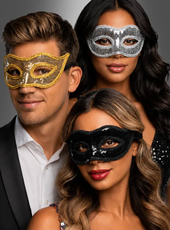 Venezianische Maske mit Pailletten