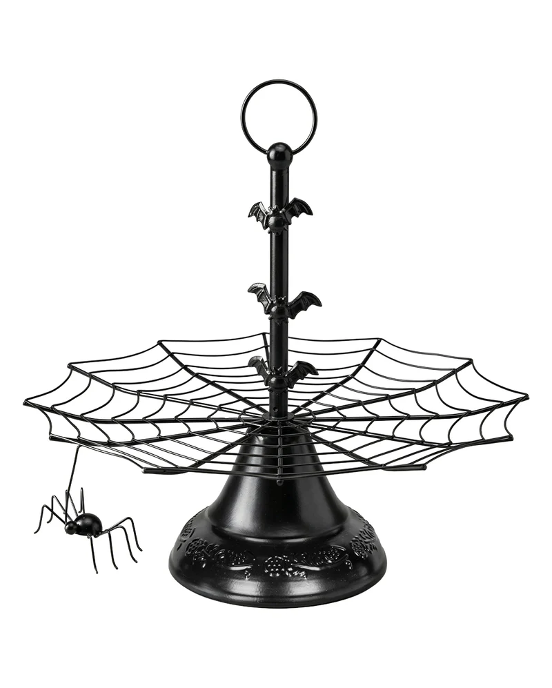 Spinnweben Etagere mit Spinne & Fledermäusen 27cm