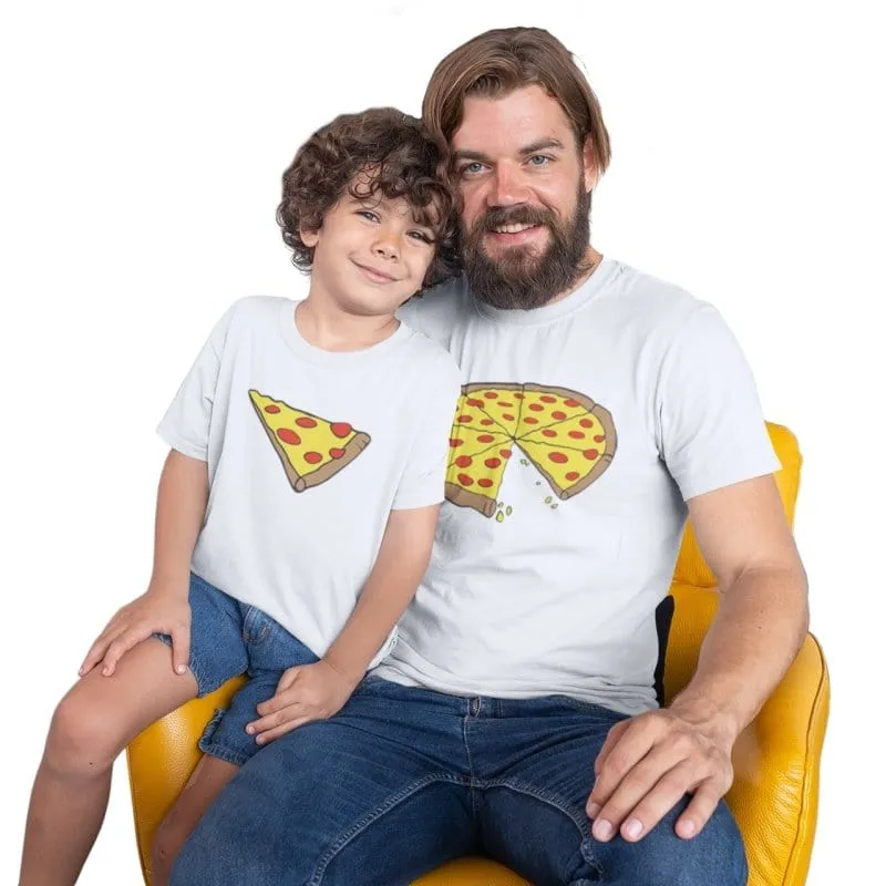 Vater-Sohn-T-Shirt Pizza