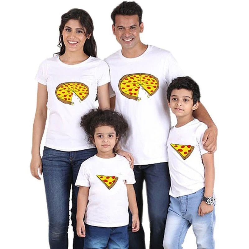 Vater-Sohn-T-Shirt Pizza