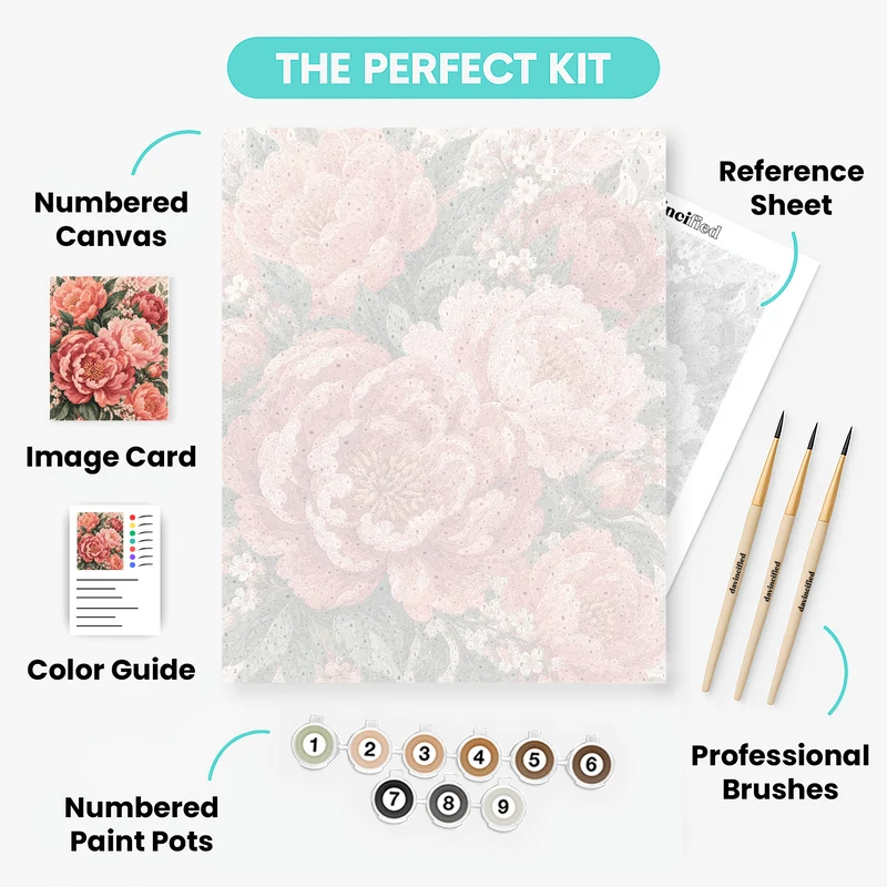 Blooming Peony Bouquet - Paint by Numbers Kit