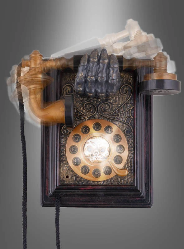 Geister Telefon animiert 20cm Halloween Deko
