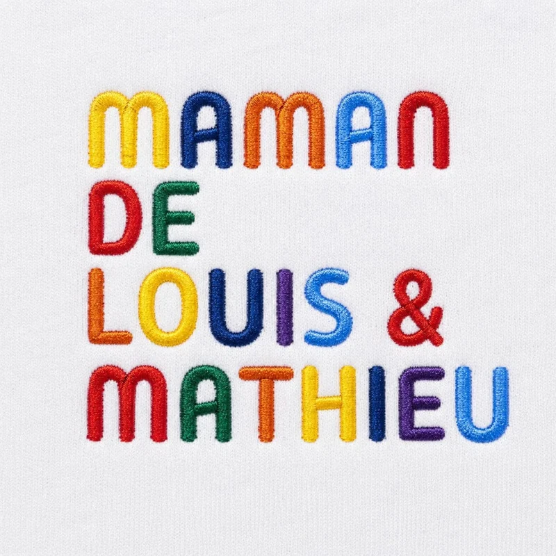 Pull personnalisé maman - Prénoms multicolore brodé