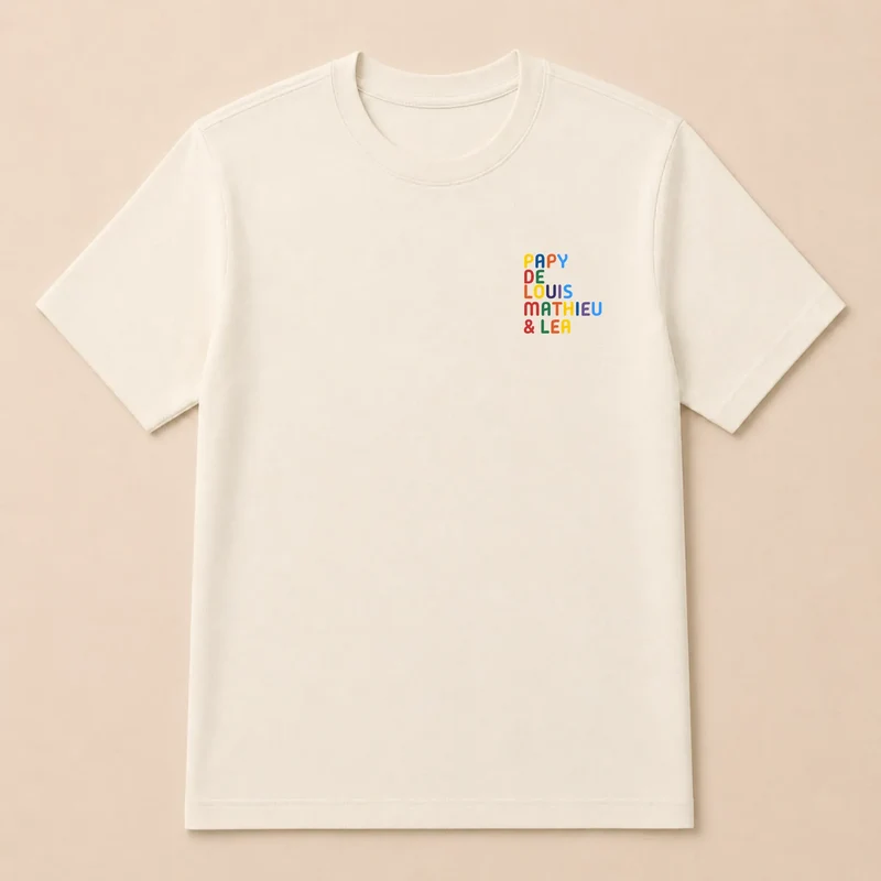 Pull personnalisé papy - Prénoms multicolore brodé