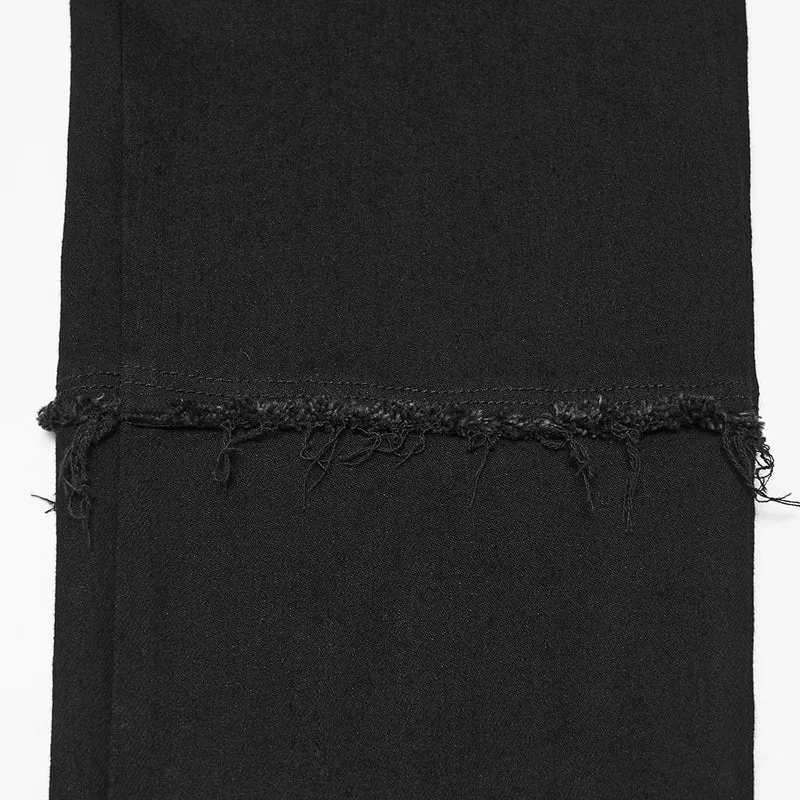 Punk-Herrenhose mit ausgefransten Kanten und Lochstickerei
