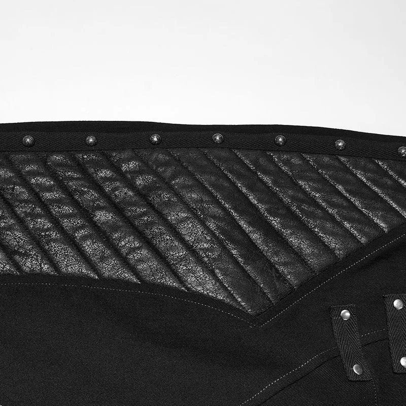 Punk-Stepphose für Herren mit Nieten und Patchwork-Design