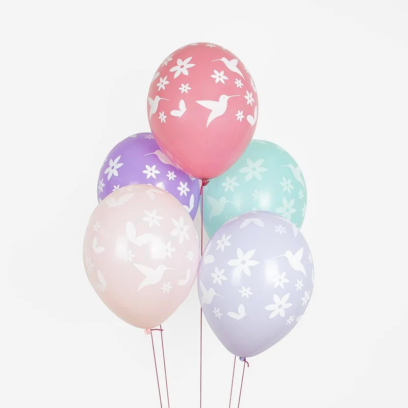 Luftballon Ø 30cm Blumen & Schmetterlinge 5 Stk.