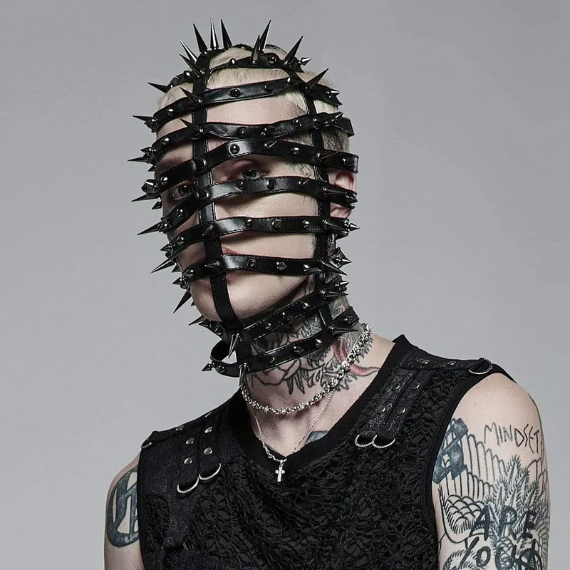 Punk Rivet Cone Maske für Herren