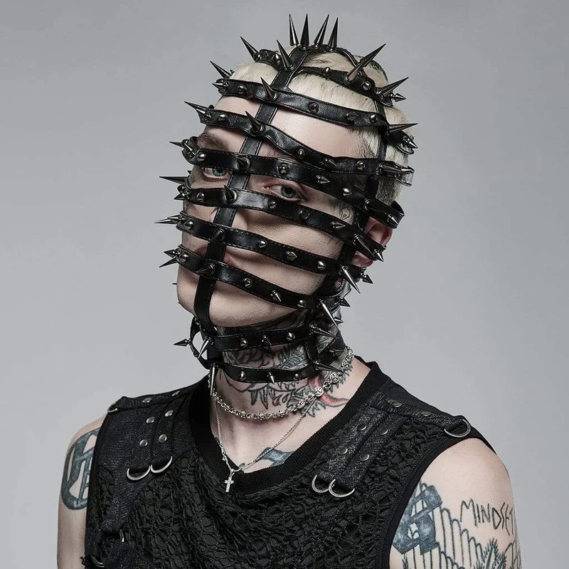 Punk Rivet Cone Maske für Herren