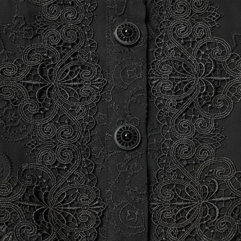 Gothic-Blumenhemd mit Puffärmeln für Damen