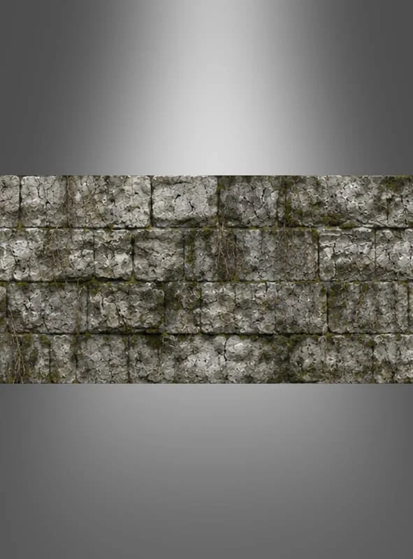 Steinmauer Wand Deko aus Stoff 80x400cm