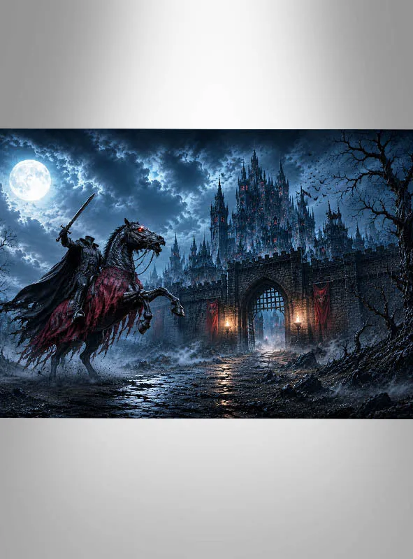 Kopfloser Reiter Fotohintergrund 170x200cm Stoff