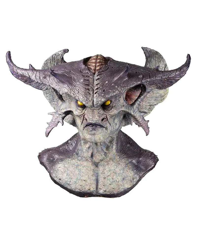 Warlord Monster Maske mit Hörner & Brustplatte