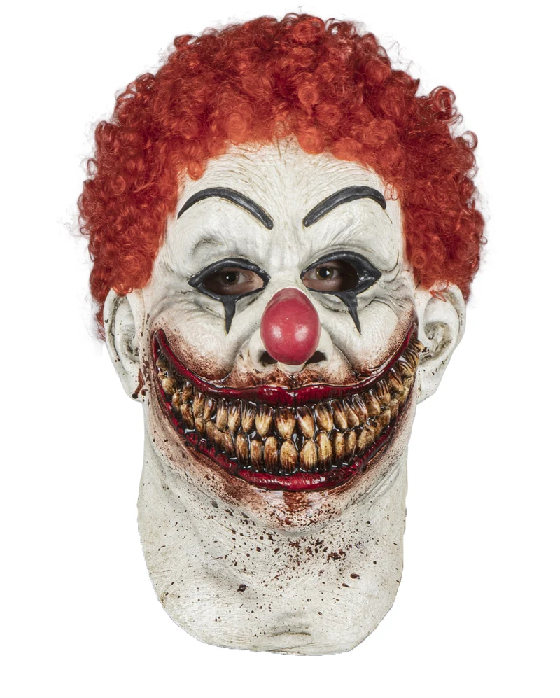Blutige Burger Killer Clown Maske mit Haaren