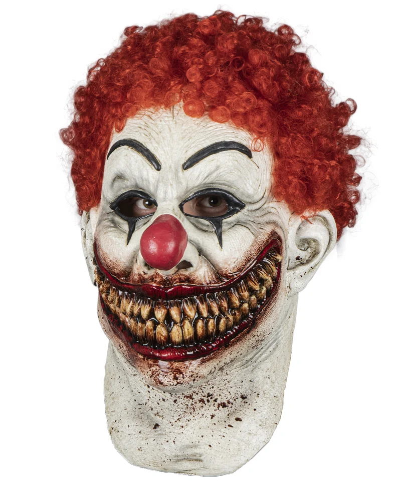 Blutige Burger Killer Clown Maske mit Haaren