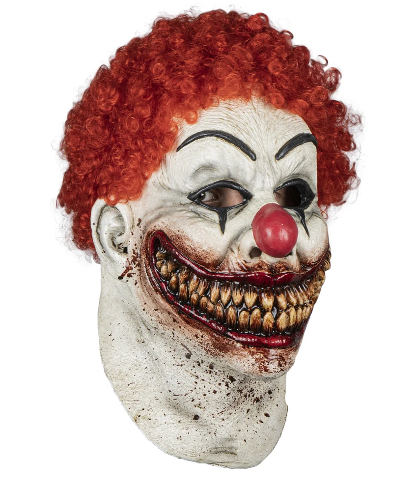 Blutige Burger Killer Clown Maske mit Haaren