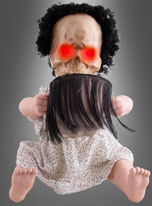 Horrorpuppe 40cm animiert mit zwei Gesichtern
