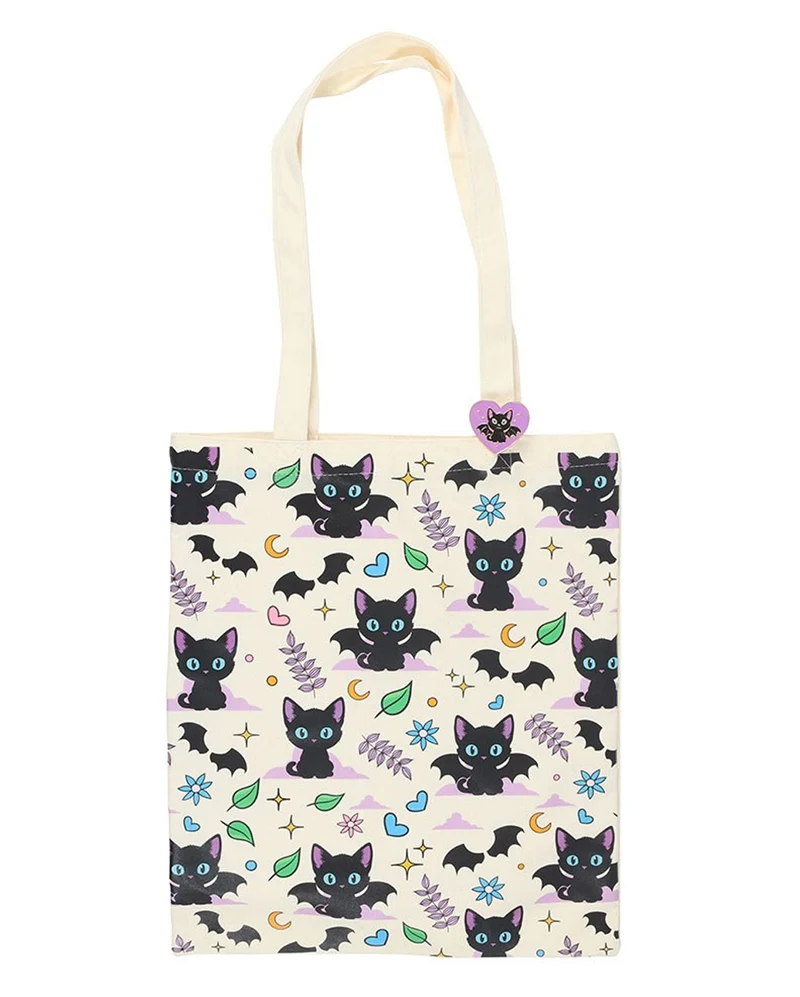 „Cute & Creepy“ Mystic Tragetasche mit Katzenmotiv