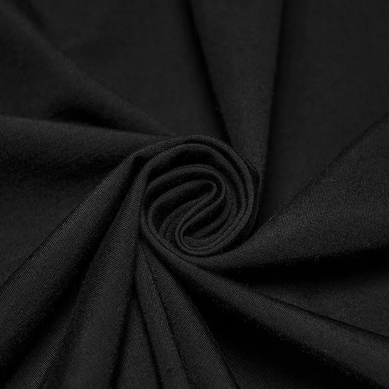 Schwarzes Herren-Langarmshirt im Punk-Stil mit Nieten, Used-Look und Stehkragen