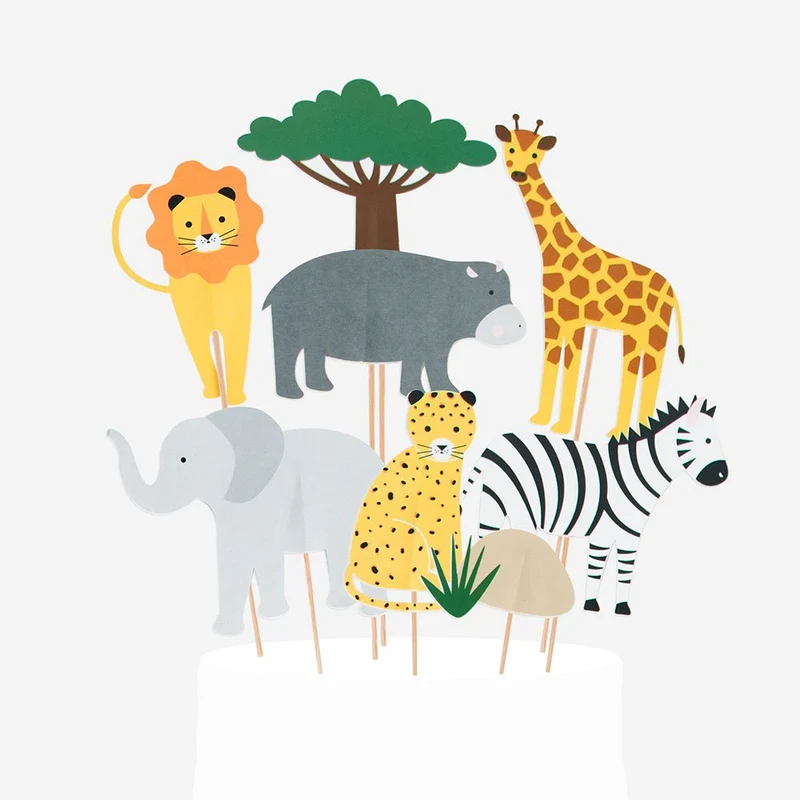 Caketopper Safari-Party 8 Stk.