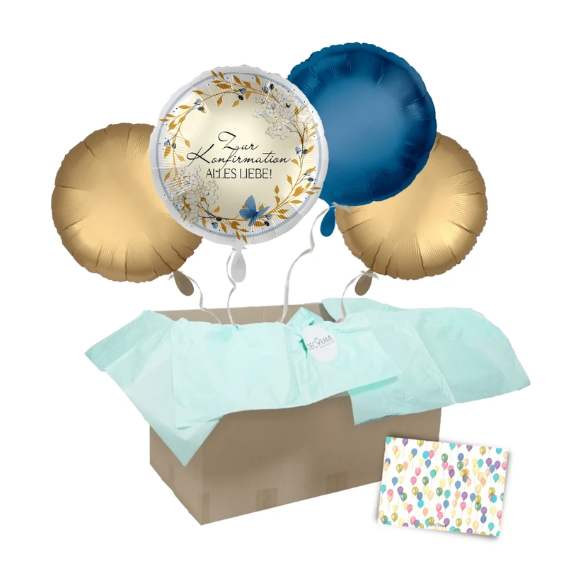 Heliumballon-Geschenk "Zur Konfirmation Alles Liebe"