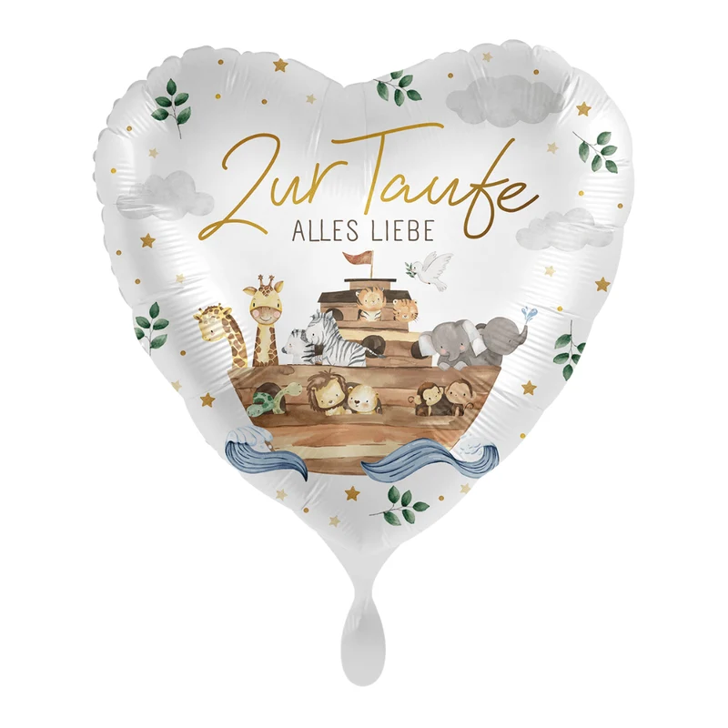 Herzballon "Zur Taufe - Alles Liebe"