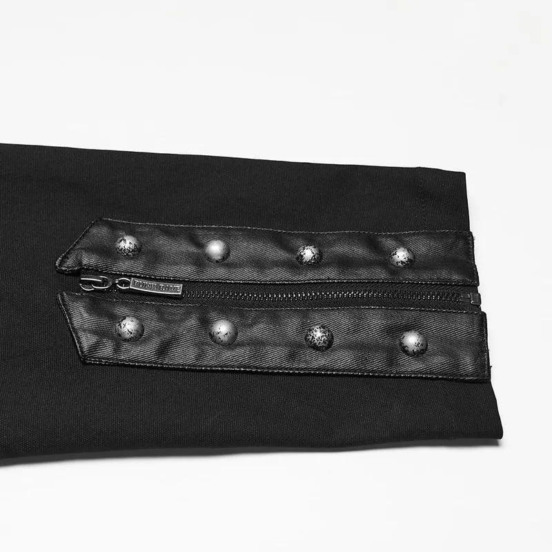 Punk-Jacke für Herren mit Nieten, Schnürung und Mesh-Einsätzen