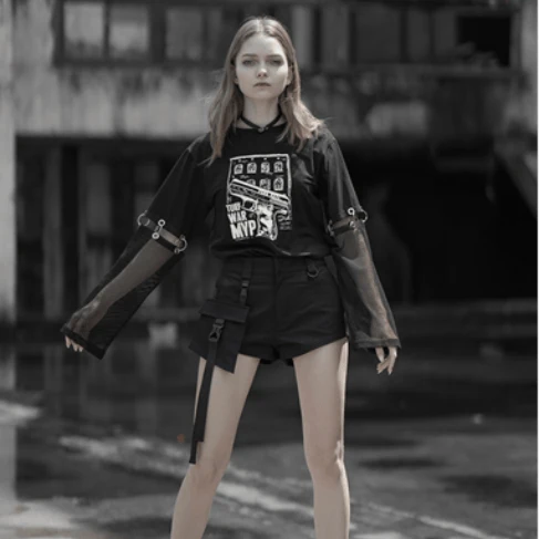 Damen Goth Lässige Cargo Shorts Mit Großer Tasche