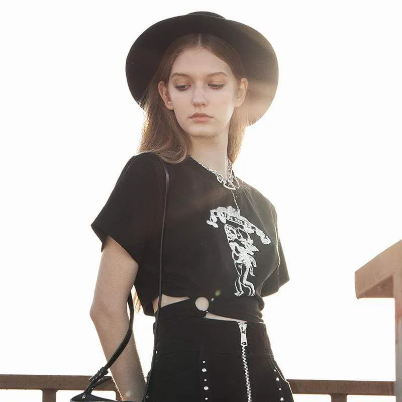 Frauen Casual Midriff Kurzarm T-Shirts