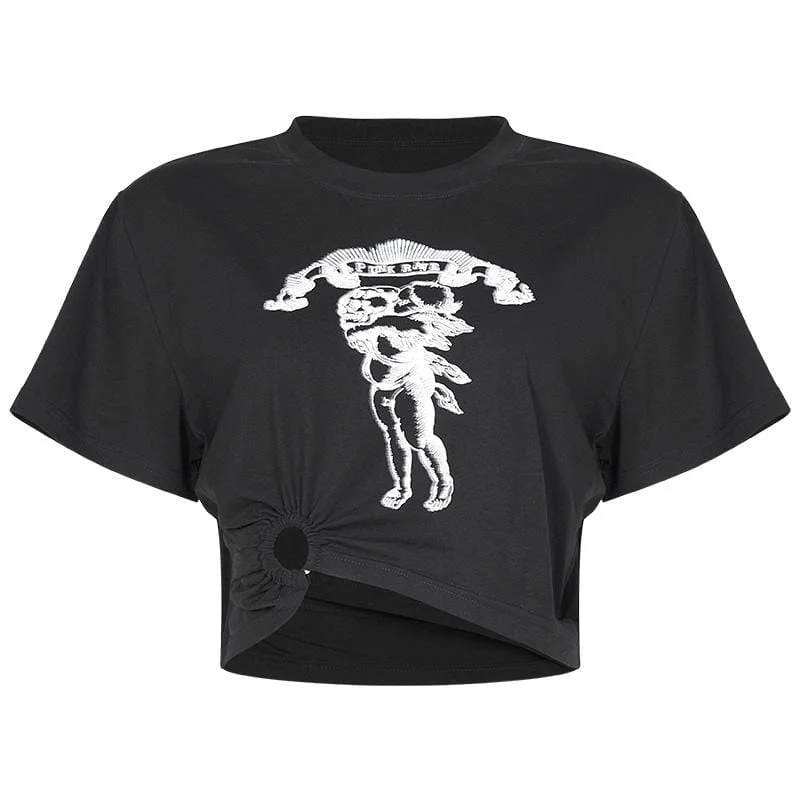 Frauen Casual Midriff Kurzarm T-Shirts
