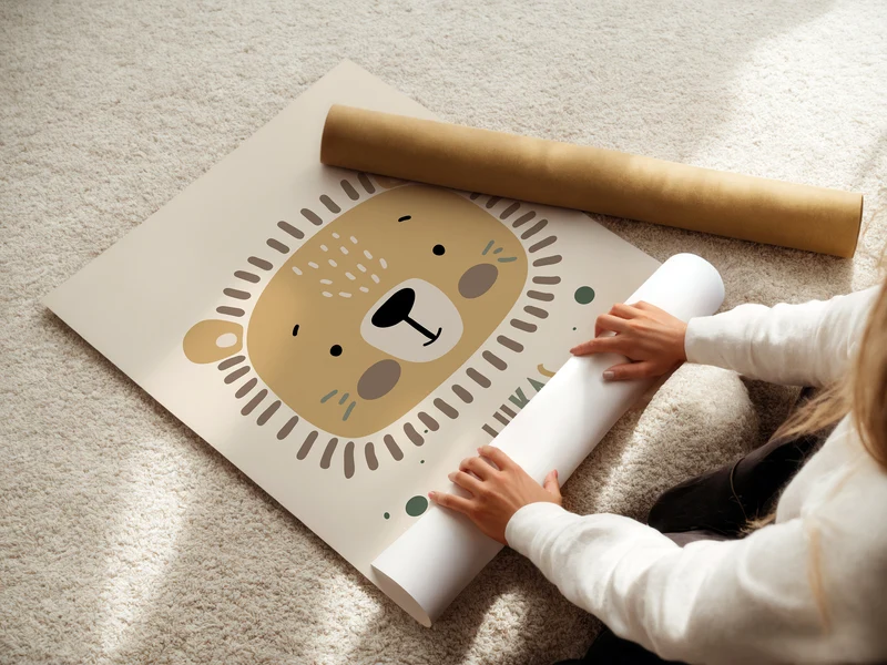 Kinderzimmer Poster Löwe, Regenbogen, Hakuna Matata Boho Prints Personalisiert