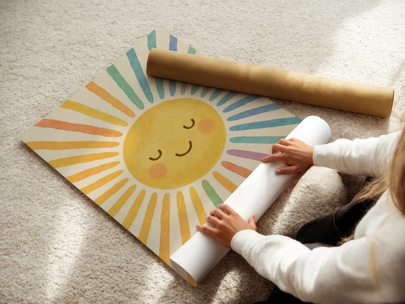 Poster Kinderzimmer Sonne, Mond, Sterne Bilder Babyzimmer Deko Boho 1, 2 oder 3er Set