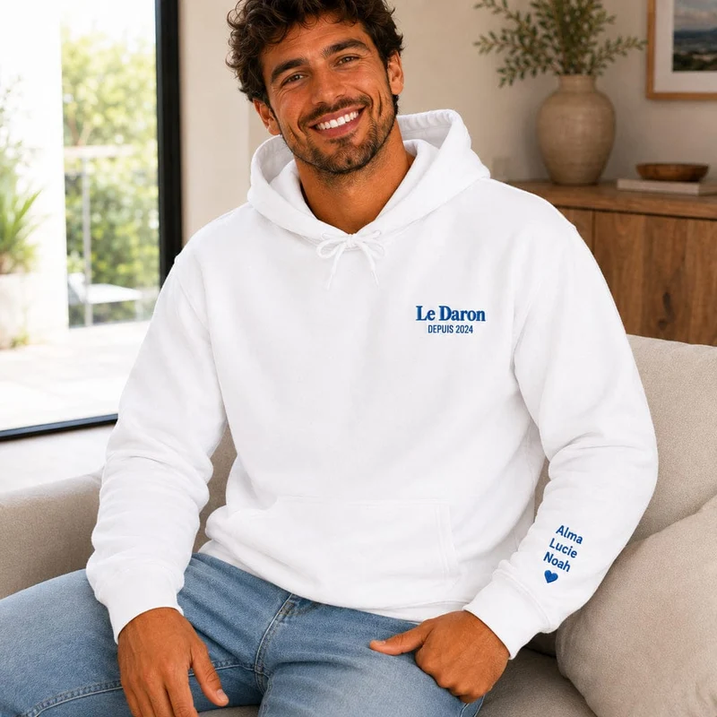 Sweat à capuche personnalisé papa - Le daron