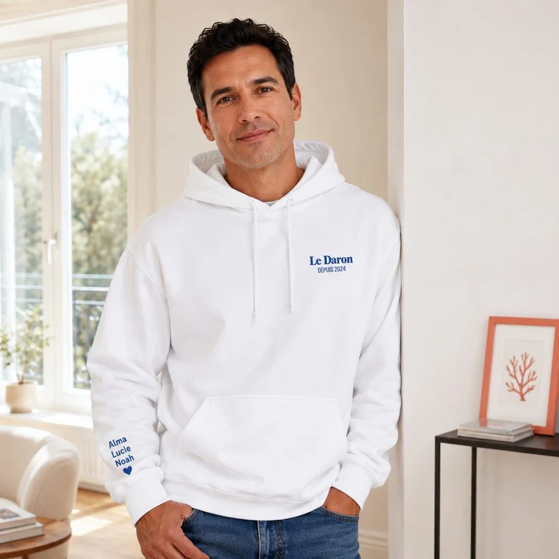 Sweat à capuche personnalisé papa - Le daron