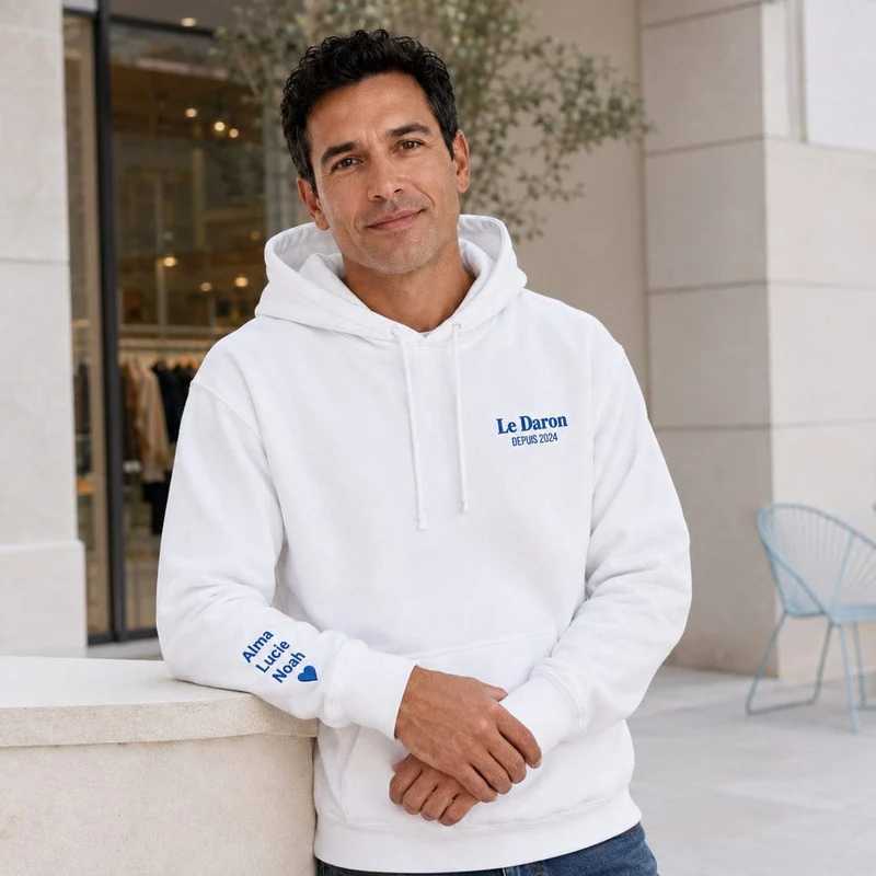 Sweat à capuche personnalisé papa - Le daron