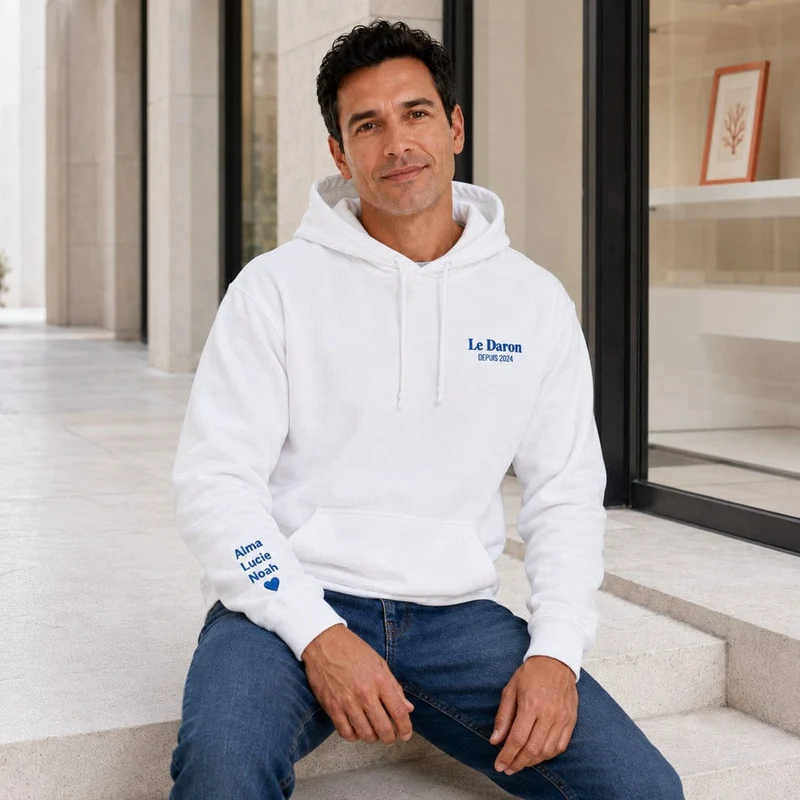 Sweat à capuche personnalisé papa - Le daron