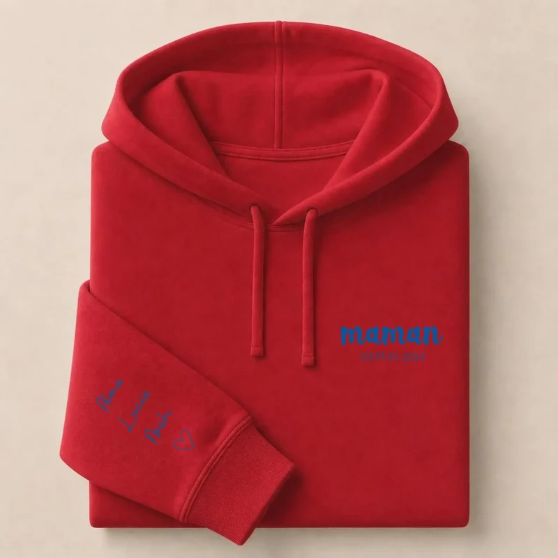 Sweat à capuche personnalisé maman - Broderie maman