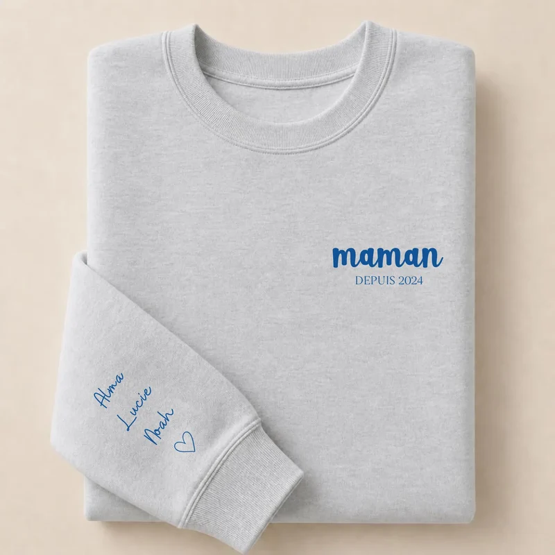 Sweat à capuche personnalisé maman - Broderie maman