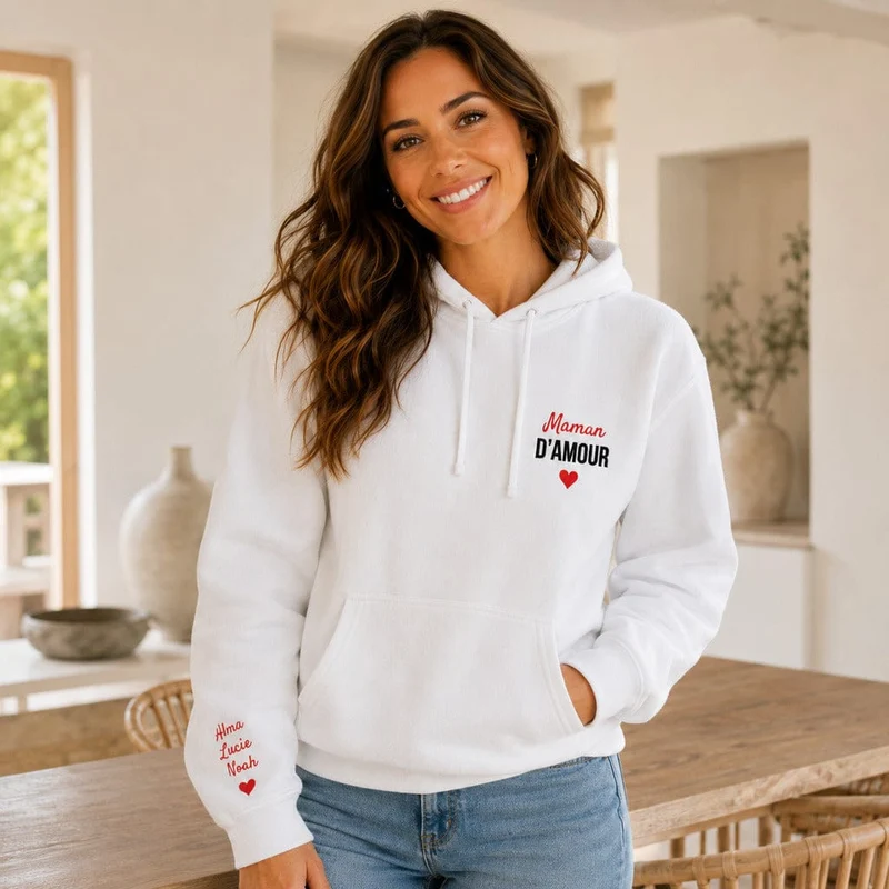 Sweat à capuche personnalisé maman - Maman d'amour