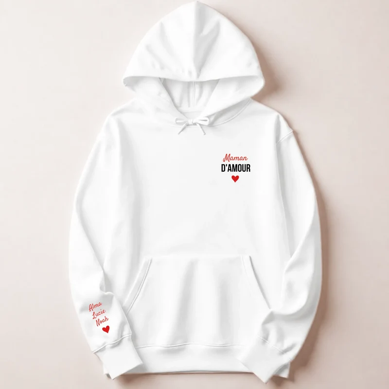 Sweat à capuche personnalisé maman - Maman d'amour