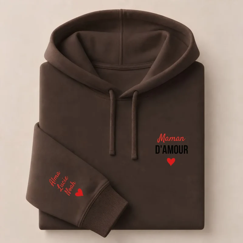 Sweat à capuche personnalisé maman - Maman d'amour