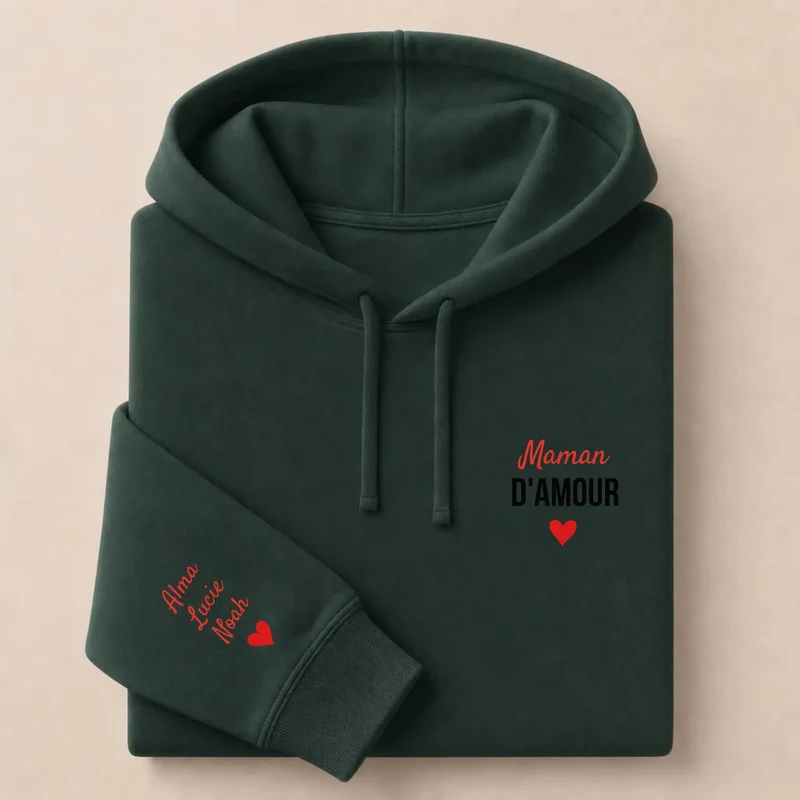Sweat à capuche personnalisé maman - Maman d'amour