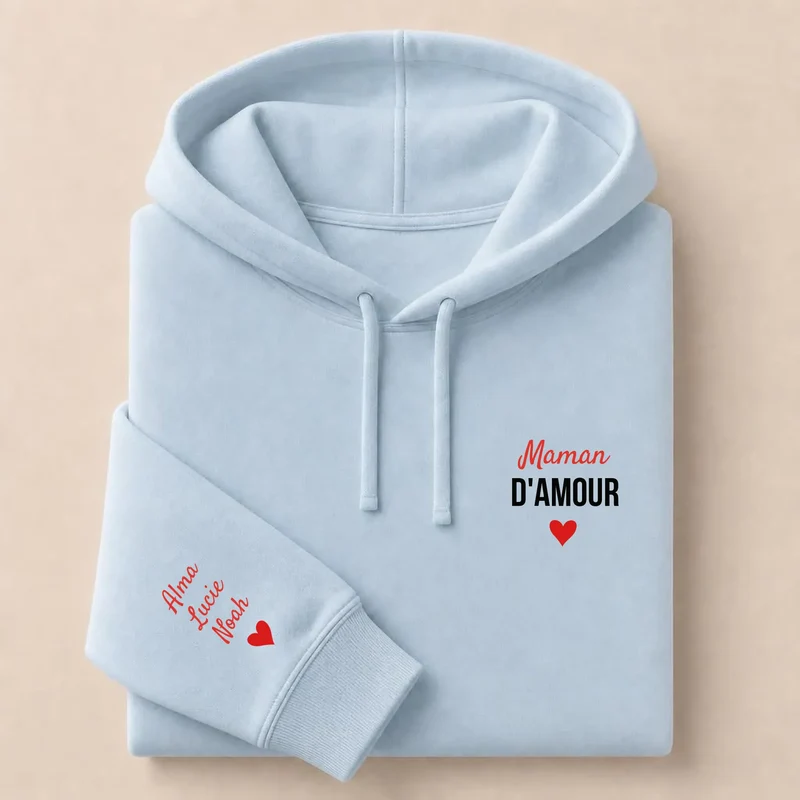 Sweat à capuche personnalisé maman - Maman d'amour