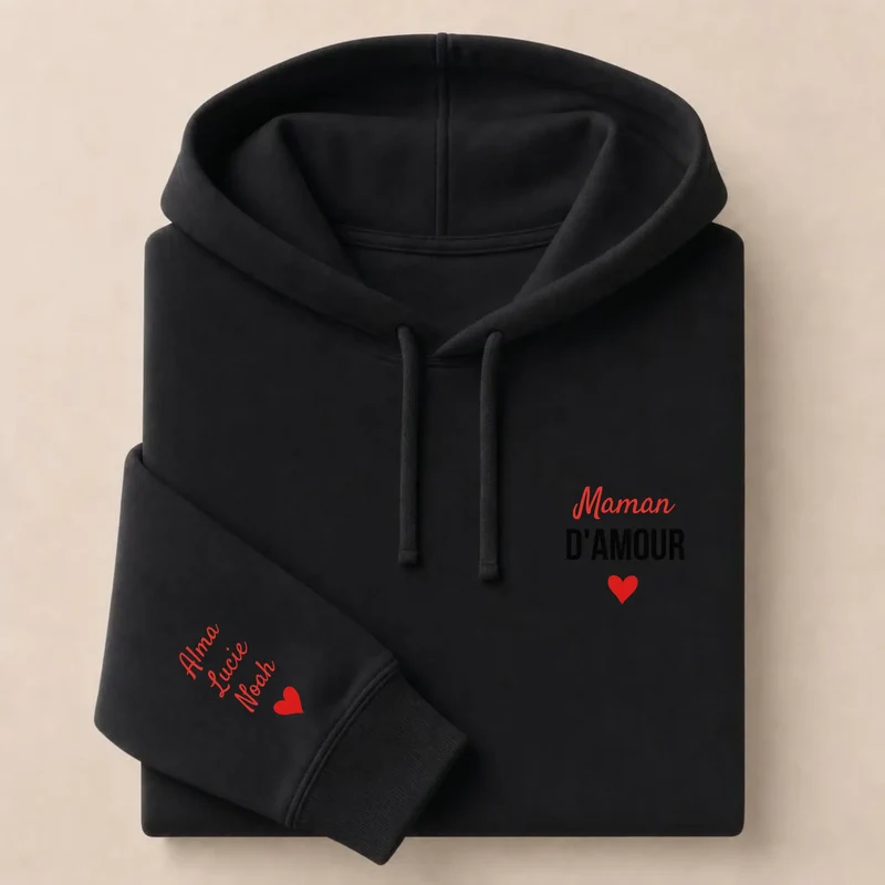 Sweat à capuche personnalisé maman - Maman d'amour