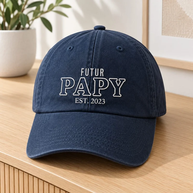 Casquette personnalisée futur papy - Brodée