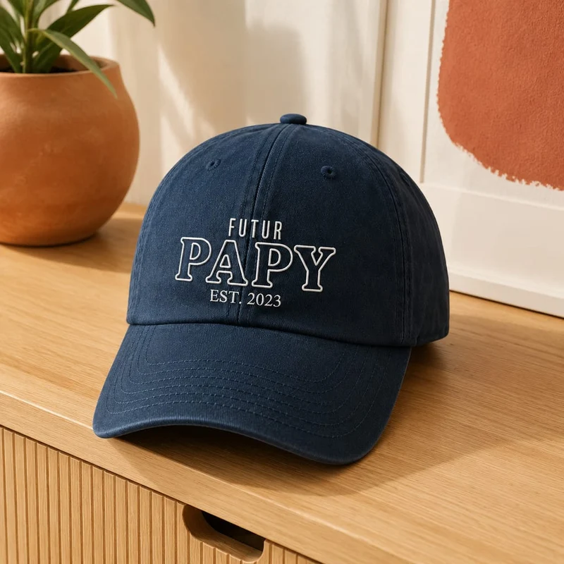 Casquette personnalisée futur papy - Brodée