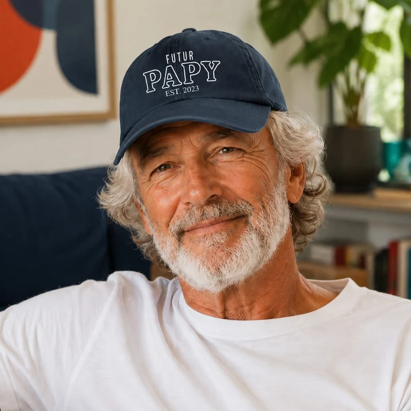 Casquette personnalisée futur papy - Brodée