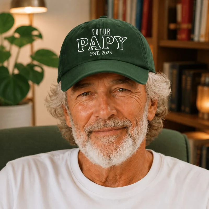 Casquette personnalisée futur papy - Brodée